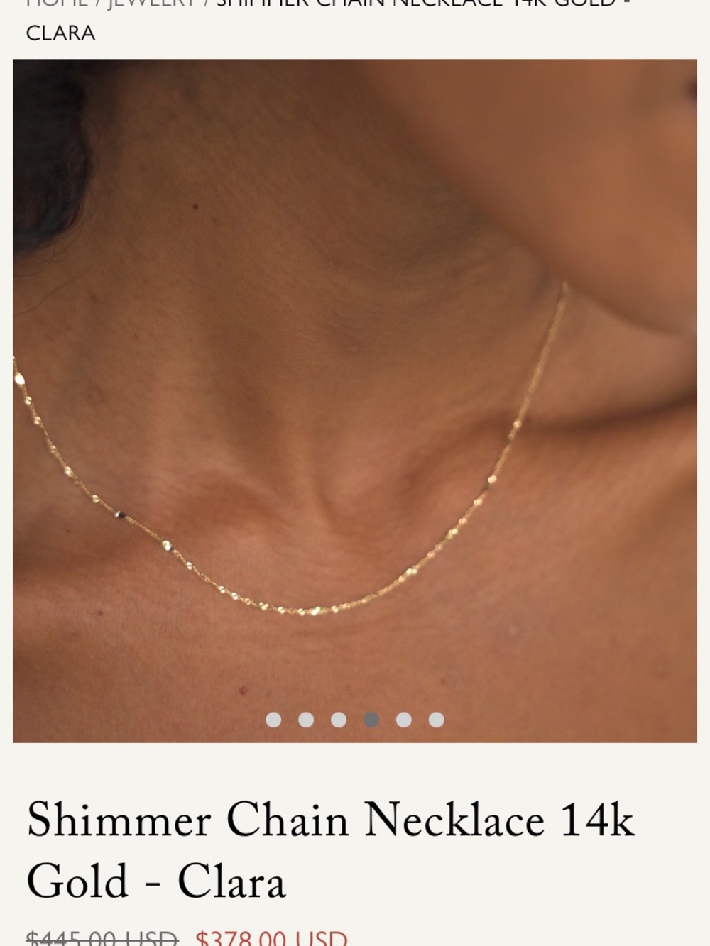 Linjer Shimmer Chain Necklace 14k gold - Picture 8 of 8